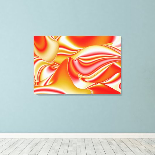 Liefde en Goud Abstract 3D Rainbowart Canvas Afdruk (Insitu (Houten vloer))