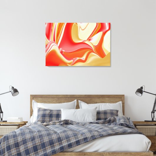 Liefde en Goud Abstract 3D Rainbowart Canvas Afdruk (Insitu (Slaapkamer))