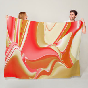 Liefde en Goud Abstract 3D Rainbowart Fleece Deken