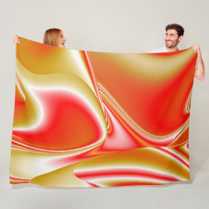 Liefde en Goud Abstract 3D Rainbowart Fleece Deken