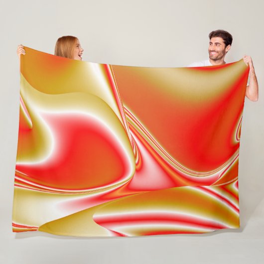 Liefde en Goud Abstract 3D Rainbowart Fleece Deken (In situ)