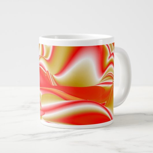 Liefde en Goud Abstract 3D Rainbowart Grote Koffiekop (Voorkant rechts)