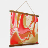 Liefde en Goud Abstract 3D Rainbowart Hangend Wandkleed (Gebogen)