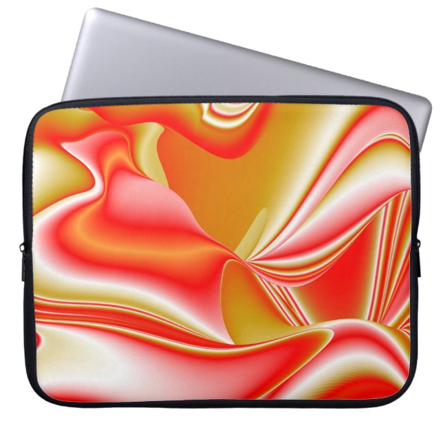 Liefde en Goud Abstract 3D Rainbowart Laptop Sleeve (Voorkant)