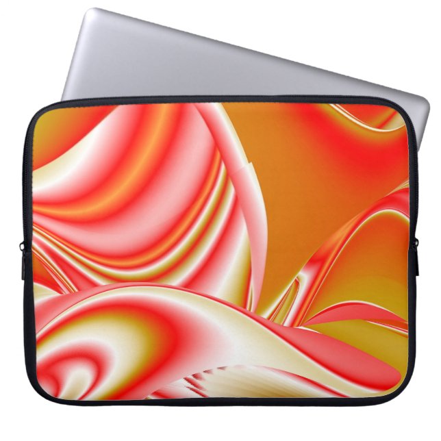 Liefde en Goud Abstract 3D Rainbowart Laptop Sleeve (Voorkant)