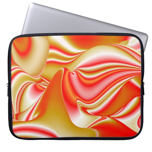 Liefde en Goud Abstract 3D Rainbowart Laptop Sleeve (Voorkant)