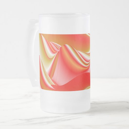 Liefde en Goud Abstract 3D Rainbowart Matglas Bierpul (Voorkant links)