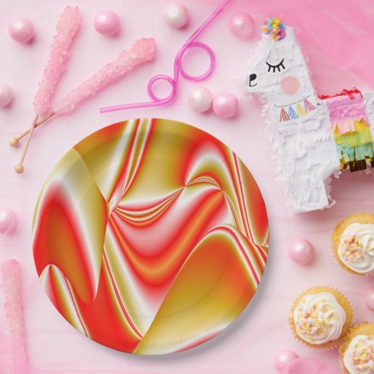 Liefde en Goud Abstract 3D Rainbowart Papieren Bordje (Feest)