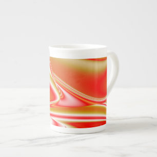 Liefde en Goud Abstract 3D Rainbowart Porselein Kop