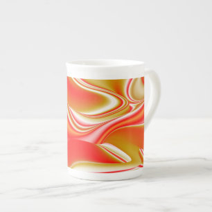 Liefde en Goud Abstract 3D Rainbowart Porselein Kop