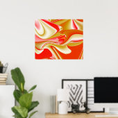Liefde en Goud Abstract 3D Rainbowart Poster (Thuiskantoor)