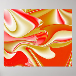 Liefde en Goud Abstract 3D Rainbowart Poster