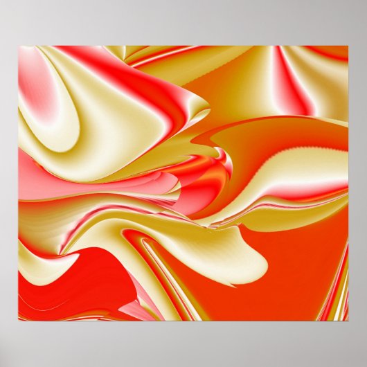 Liefde en Goud Abstract 3D Rainbowart Poster (Voorkant)