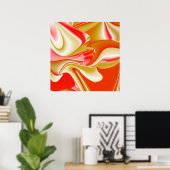 Liefde en Goud Abstract 3D Rainbowart Poster (Thuiskantoor)