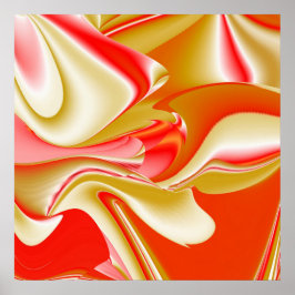 Liefde en Goud Abstract 3D Rainbowart Poster