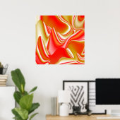 Liefde en Goud Abstract 3D Rainbowart Poster (Thuiskantoor)
