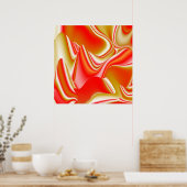 Liefde en Goud Abstract 3D Rainbowart Poster (Keuken)