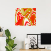 Liefde en Goud Abstract 3D Rainbowart Poster (Thuiskantoor)