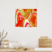 Liefde en Goud Abstract 3D Rainbowart Poster (Keuken)