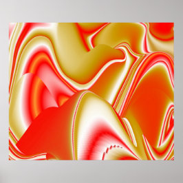 Liefde en Goud Abstract 3D Rainbowart Poster