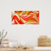 Liefde en Goud Abstract 3D Rainbowart Poster (Keuken)