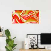 Liefde en Goud Abstract 3D Rainbowart Poster (Thuiskantoor)