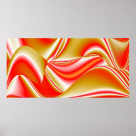 Liefde en Goud Abstract 3D Rainbowart Poster