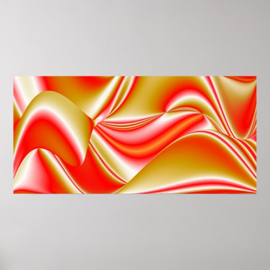 Liefde en Goud Abstract 3D Rainbowart Poster (Voorkant)