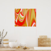 Liefde en Goud Abstract 3D Rainbowart Poster (Keuken)