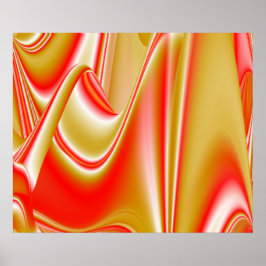 Liefde en Goud Abstract 3D Rainbowart Poster