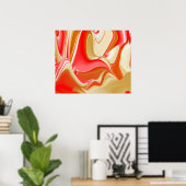 Liefde en Goud Abstract 3D Rainbowart Poster (Thuiskantoor)