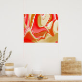 Liefde en Goud Abstract 3D Rainbowart Poster (Keuken)