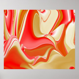 Liefde en Goud Abstract 3D Rainbowart Poster