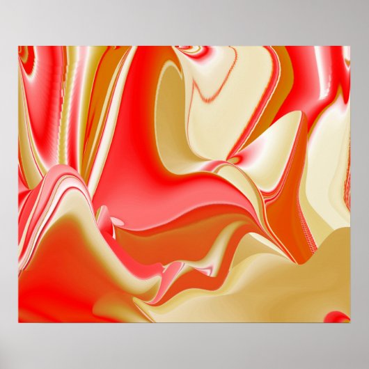 Liefde en Goud Abstract 3D Rainbowart Poster (Voorkant)