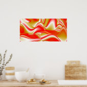 Liefde en Goud Abstract 3D Rainbowart Poster (Keuken)