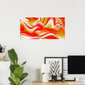 Liefde en Goud Abstract 3D Rainbowart Poster (Thuiskantoor)