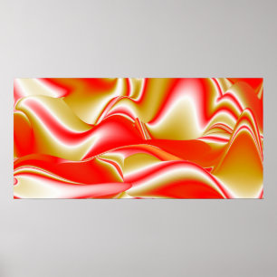 Liefde en Goud Abstract 3D Rainbowart Poster