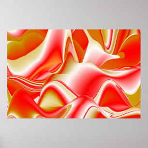 Liefde en Goud Abstract 3D Rainbowart Poster