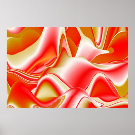 Liefde en Goud Abstract 3D Rainbowart Poster (Voorkant)
