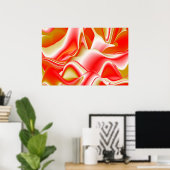 Liefde en Goud Abstract 3D Rainbowart Poster (Thuiskantoor)