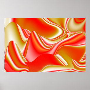 Liefde en Goud Abstract 3D Rainbowart Poster