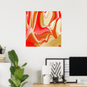 Liefde en Goud Abstract 3D Rainbowart Poster (Thuiskantoor)