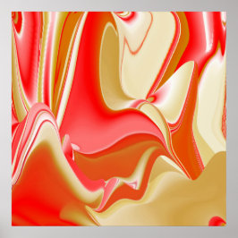 Liefde en Goud Abstract 3D Rainbowart Poster