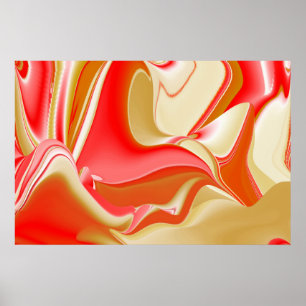 Liefde en Goud Abstract 3D Rainbowart Poster