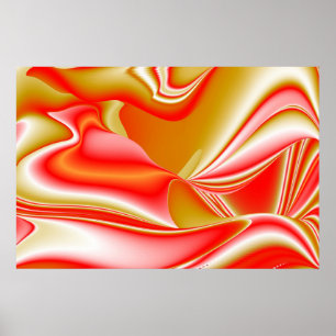 Liefde en Goud Abstract 3D Rainbowart Poster