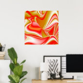 Liefde en Goud Abstract 3D Rainbowart Poster (Thuiskantoor)