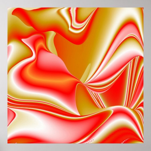 Liefde en Goud Abstract 3D Rainbowart Poster (Voorkant)