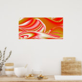 Liefde en Goud Abstract 3D Rainbowart Poster (Keuken)