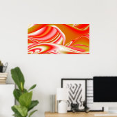 Liefde en Goud Abstract 3D Rainbowart Poster (Thuiskantoor)