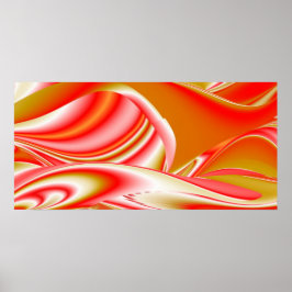 Liefde en Goud Abstract 3D Rainbowart Poster
